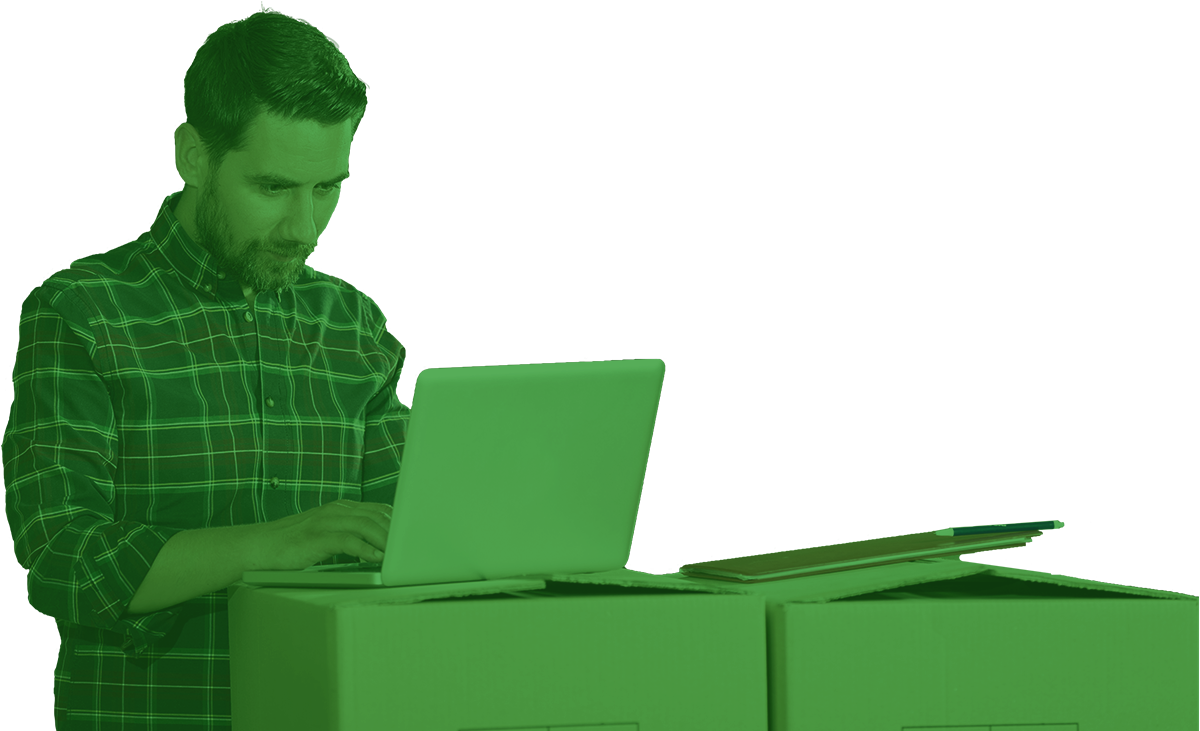 man working with boxes in warehouse